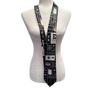 Steve‎ Harris Eye Chart Optometrist neck Tie - Black